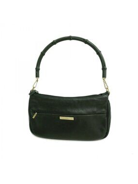 Gucci Handbag Leather Black Silver
